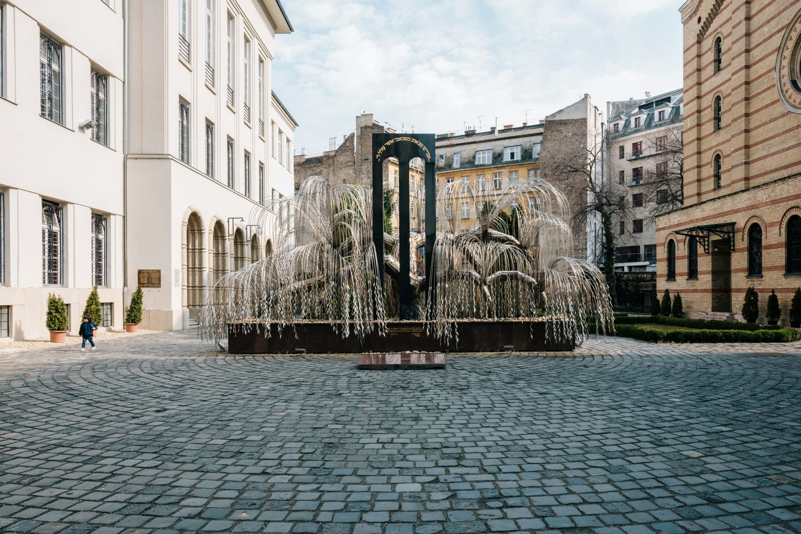 Tree of Life in Budapest’s Jewish Quarter, a Holocaust memorial with metal leaves engraved with victims' names.